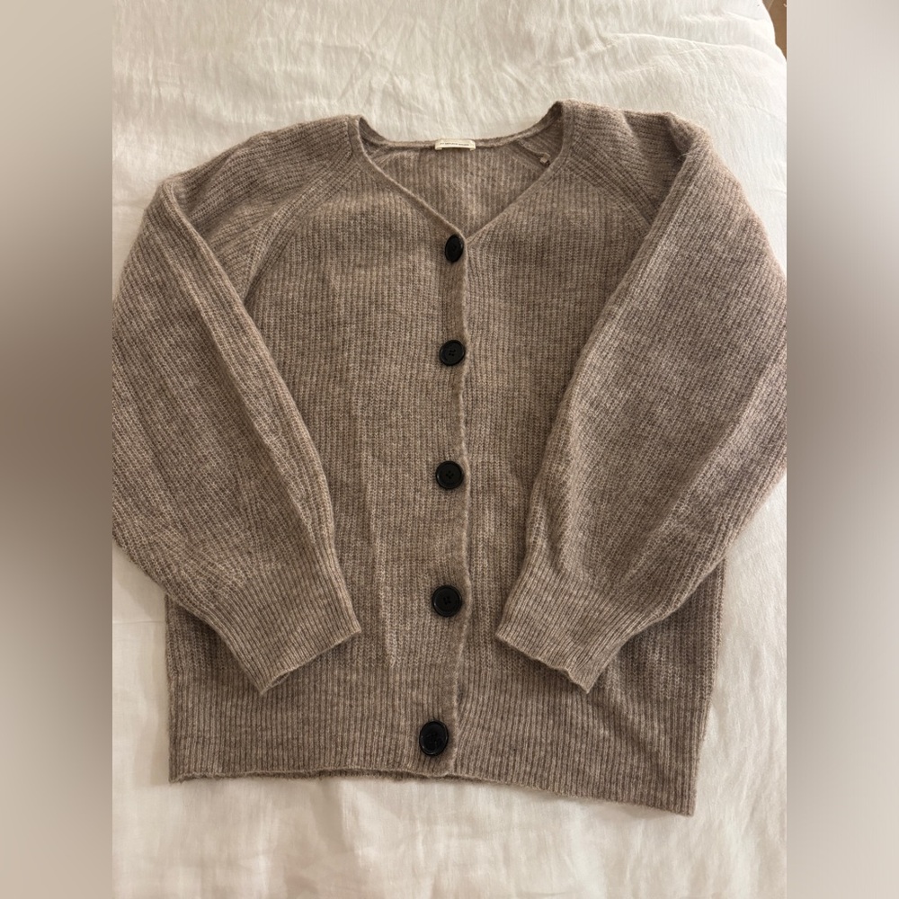By Malene Birger Tan Mohair Cardigan Sweater